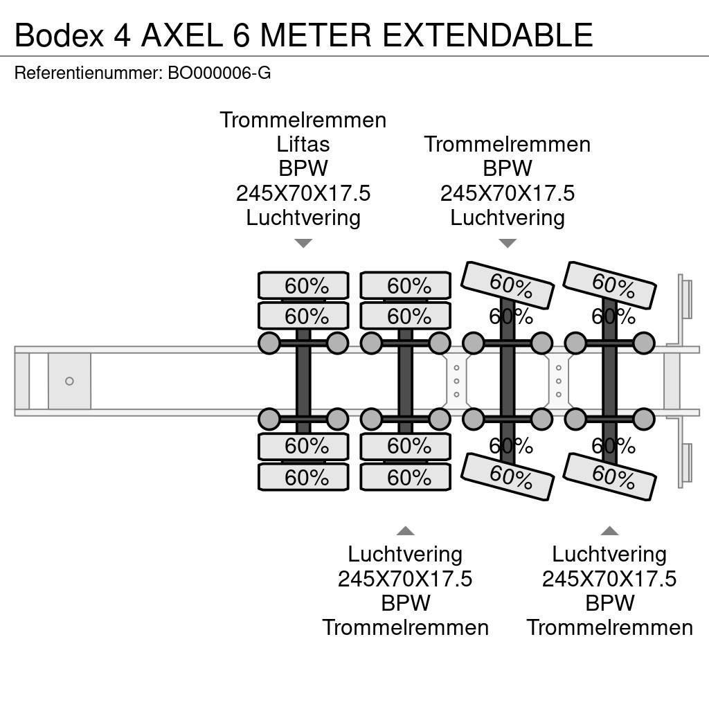 Bodex 4 AXEL 6 METER EXTENDABLE Naczepy niskopodłogowe
