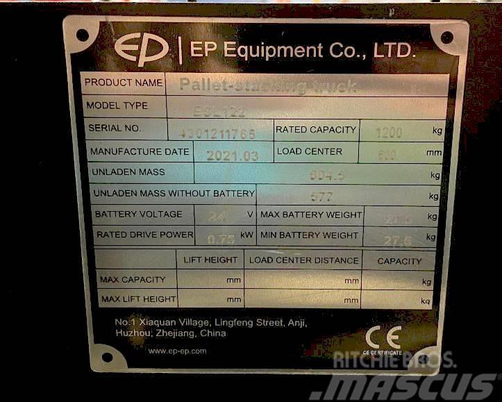 EP ESL 122, 3300mm, NEU, 1200kg Hubwagen wie Still Wózki widłowe wysokiego składowania