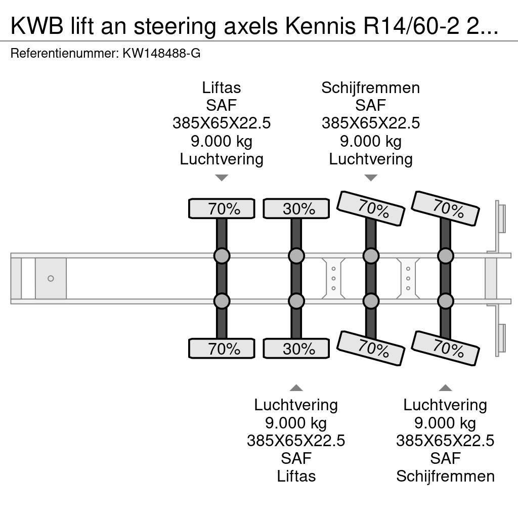  Kwb lift an steering axels Kennis R14/60-2 2015 Platformy / Naczepy z otwieranymi burtami