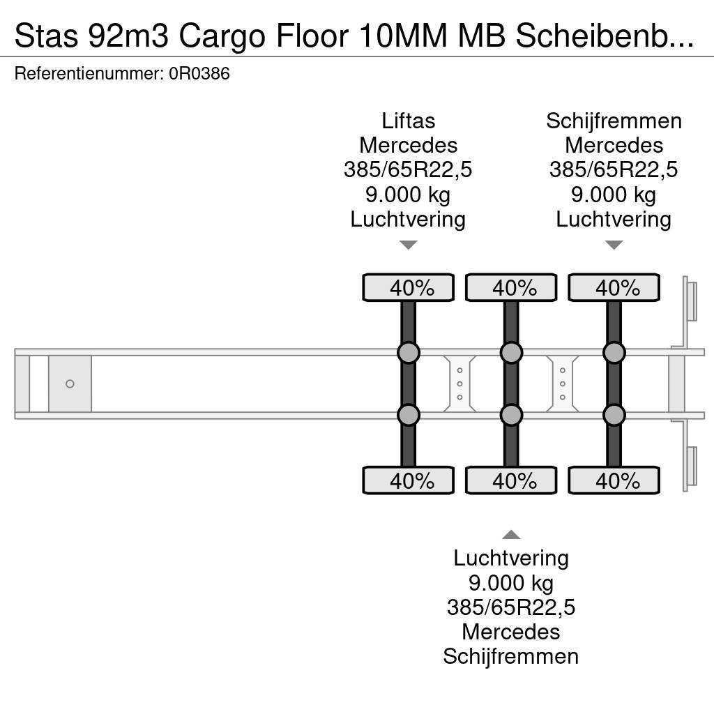 Stas 92m3 Cargo Floor 10MM MB Scheibenbremsen Liftachse Naczepy z ruchomą podłogą