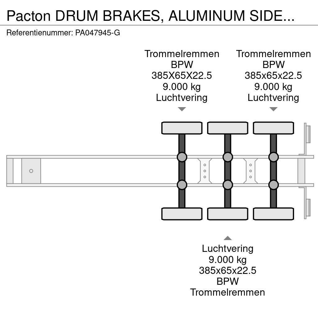 Pacton DRUM BRAKES, ALUMINUM SIDEBOARDS Platformy / Naczepy z otwieranymi burtami