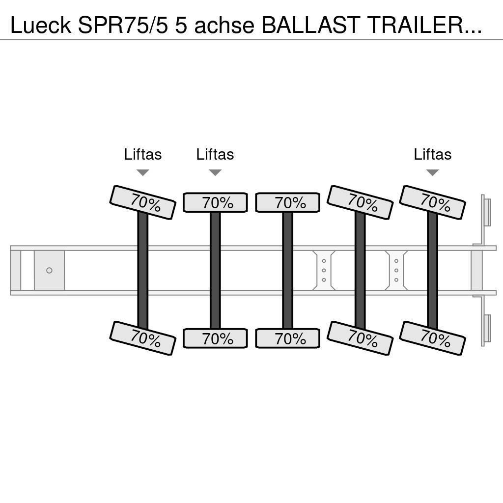 Lueck SPR75/5  5 achse BALLAST TRAILER 3x STEERAXLE!! Platformy / Naczepy z otwieranymi burtami