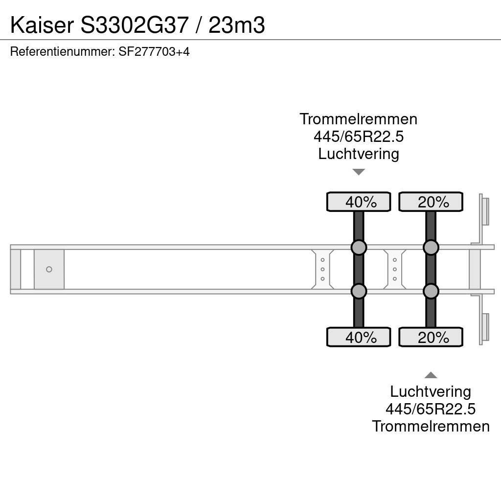 Kaiser S3302G37 / 23m3 Naczepy wywrotki / wanny