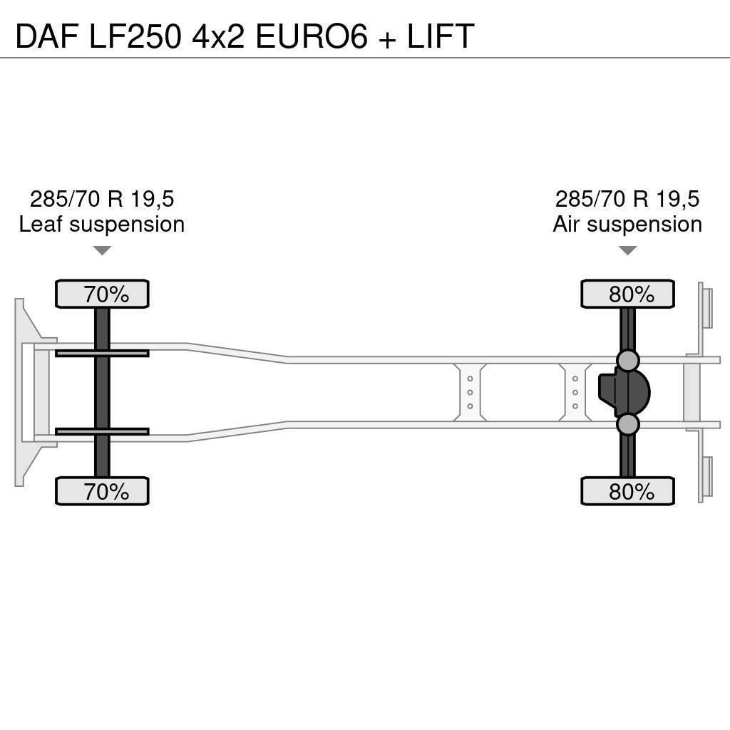 DAF LF250 4x2 EURO6 + LIFT Samochody ciężarowe ze skrzynią zamkniętą