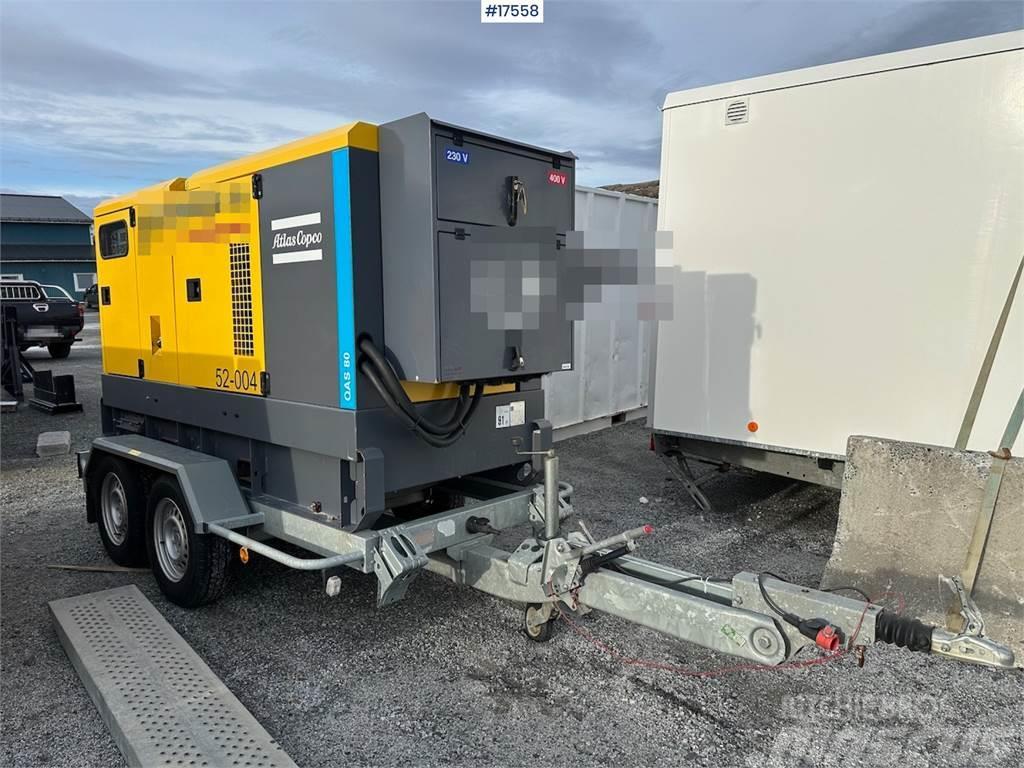 Atlas Copco QAS80 diesel generator/aggegate on trailer Inne akcesoria