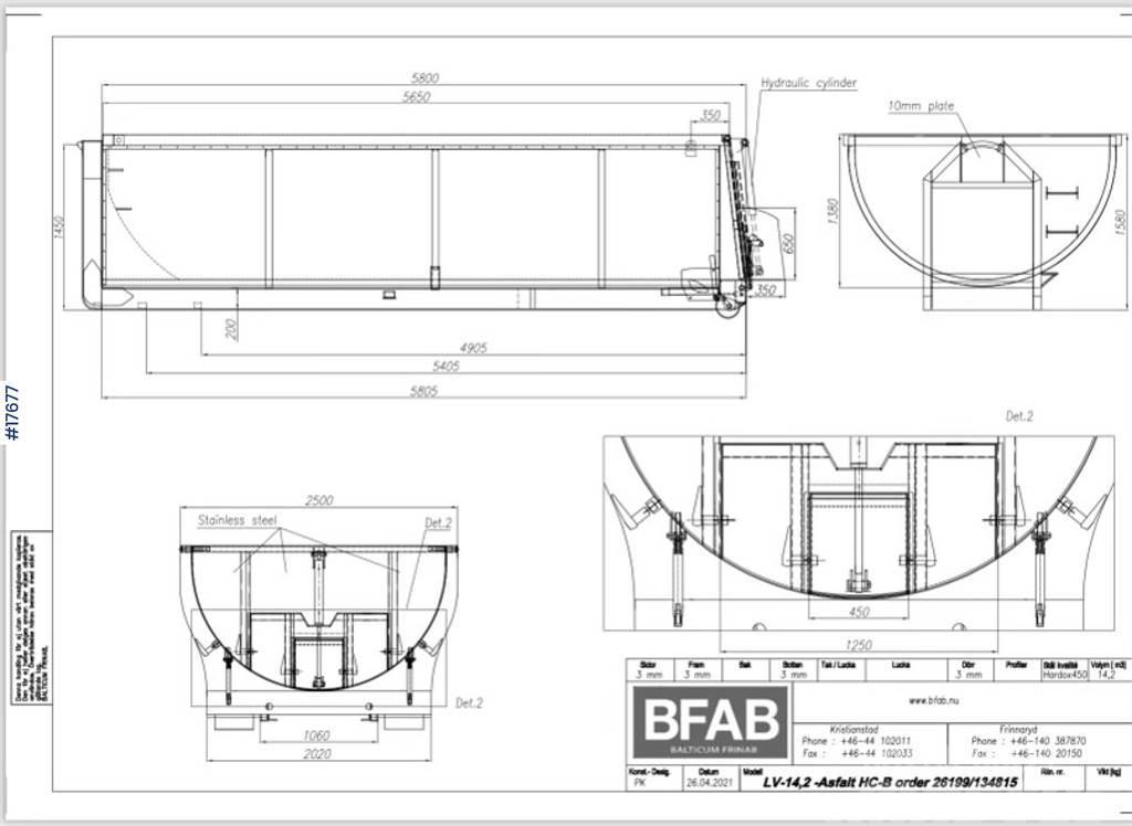  BFAB Asphalt tub on hook frame Osprzęt samochodowy