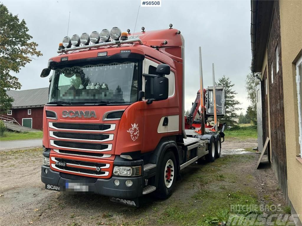 Scania R560 Timber Truck with trailer and crane Samochody do przewozu drewna