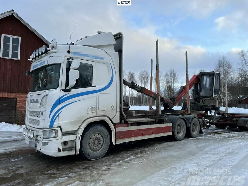 Scania R650 Timber truck with wagon and crane Samochody do przewozu drewna