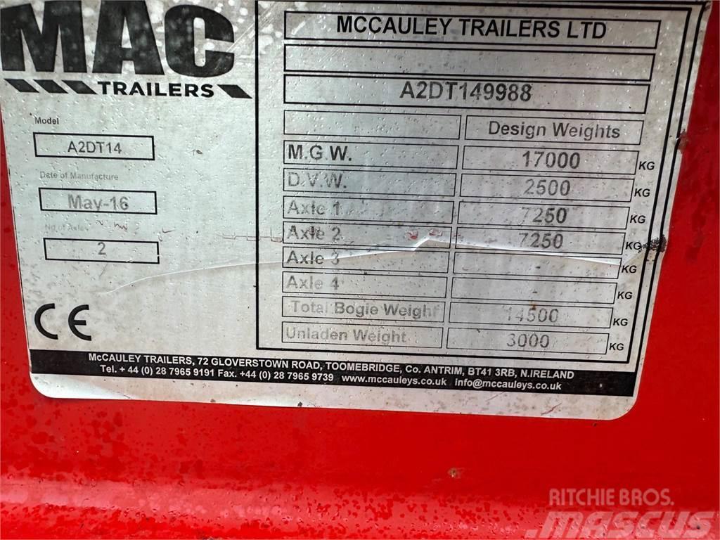  AG McCauley 14 Ton Dump Trailer, Oil & Air Brakes Wywrotki rolnicze