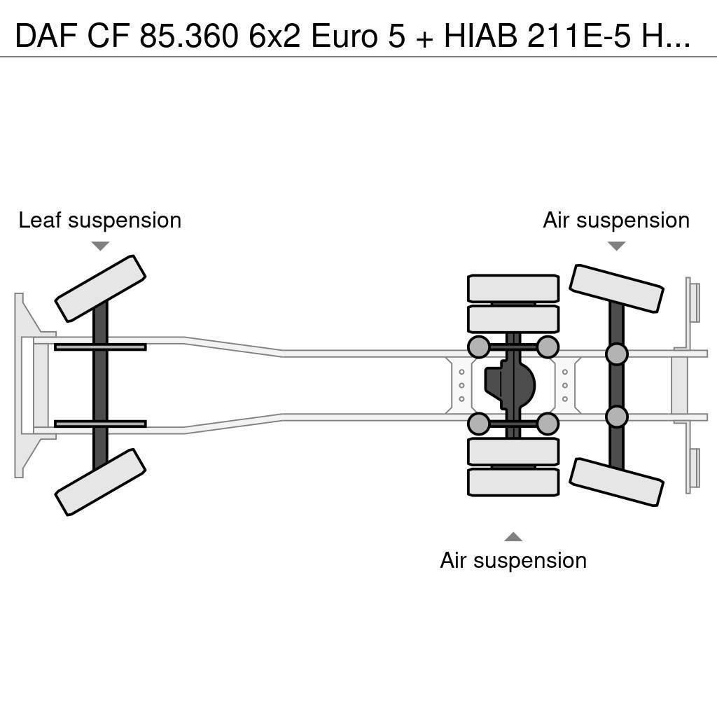 DAF CF 85.360 6x2 Euro 5 + HIAB 211E-5 HIPRO Ciężarówki typu Platforma / Skrzynia