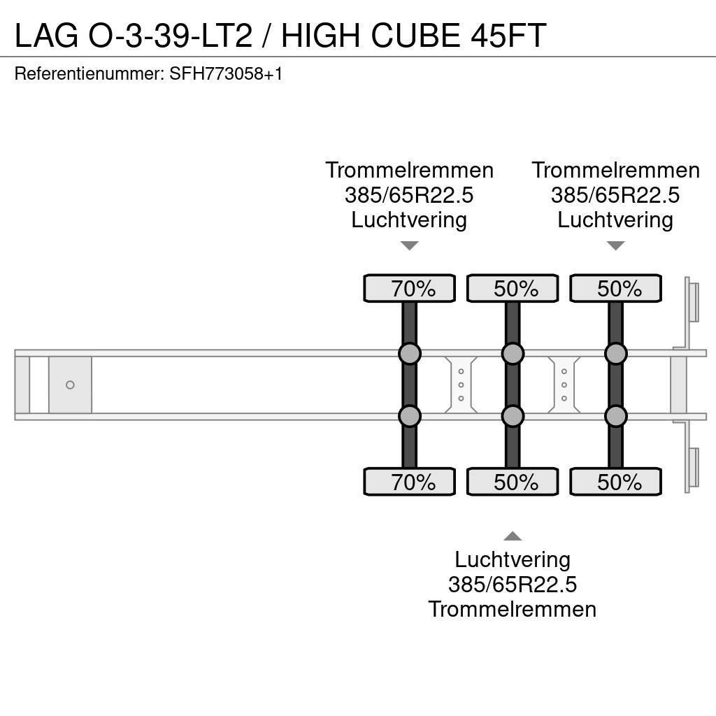 LAG O-3-39-LT2 / HIGH CUBE 45FT Naczepy do transportu kontenerów