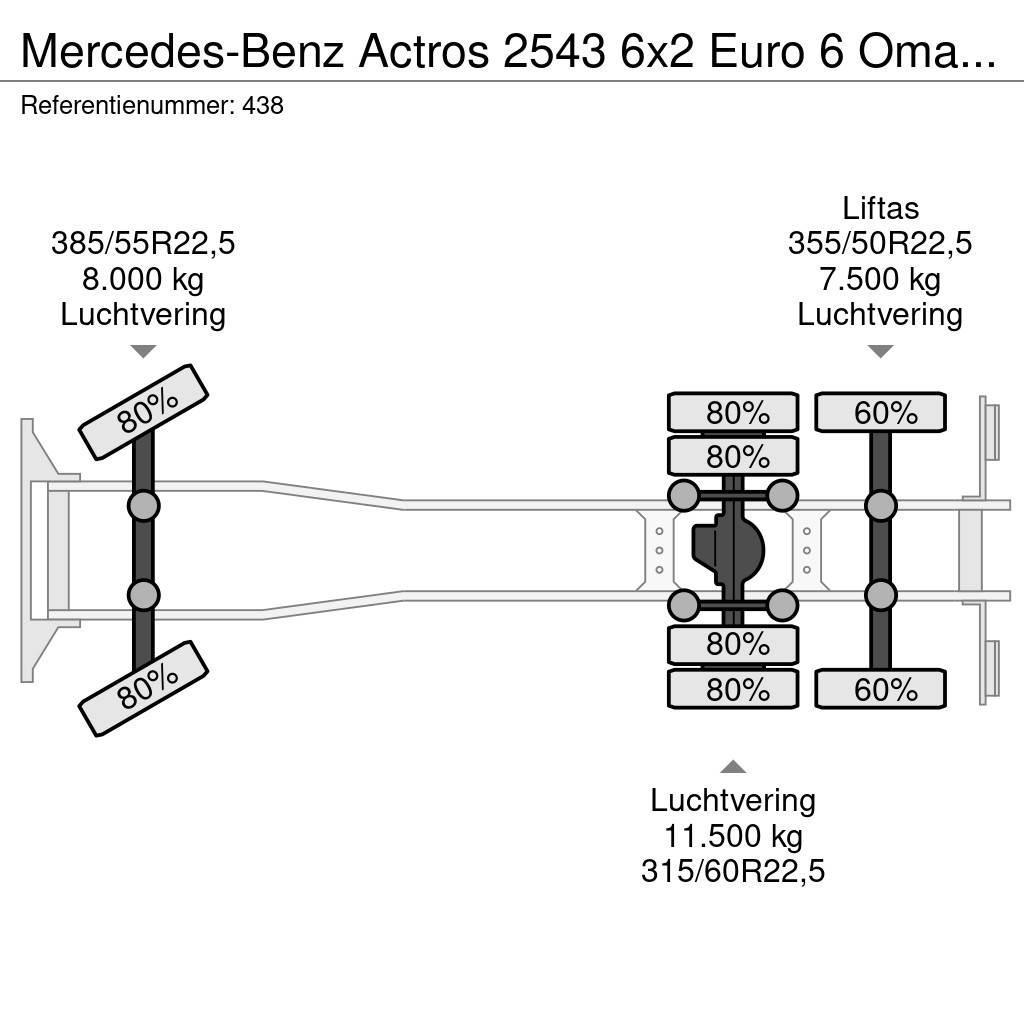 Mercedes-Benz Actros 2543 6x2 Euro 6 Omars 11 Tons Plateau 5 Ton Pojazdy do transportu samochodów