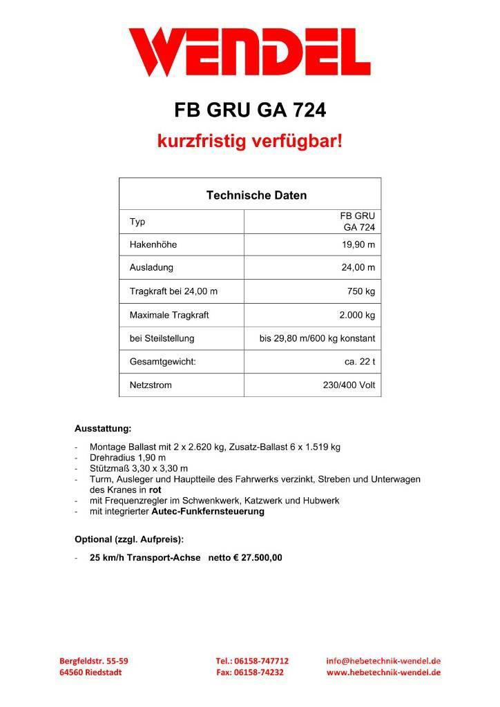 FB GRU GA 724 - Turmdrehkran - Baukran - Kran Żurawie wieżowe