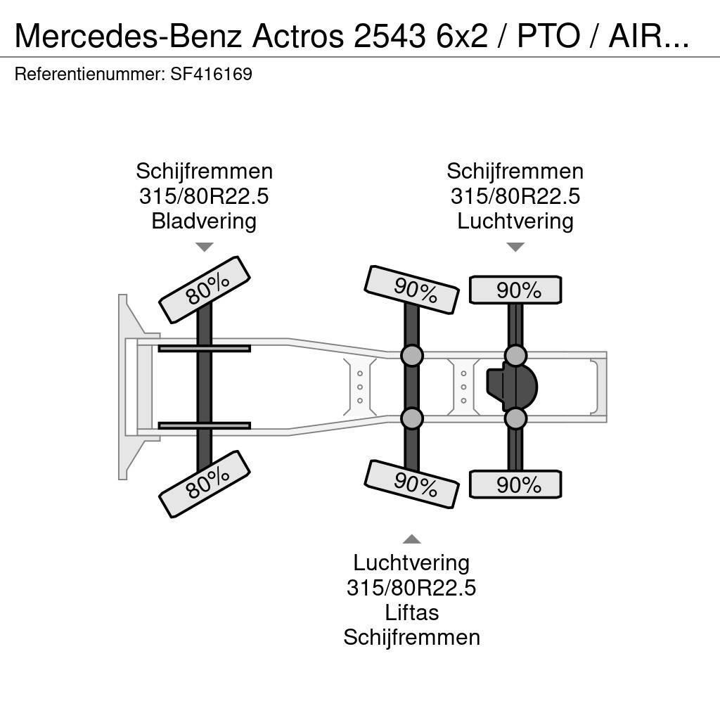 Mercedes-Benz Actros 2543 6x2 / PTO / AIRCO / EURO 6 Ciągniki siodłowe