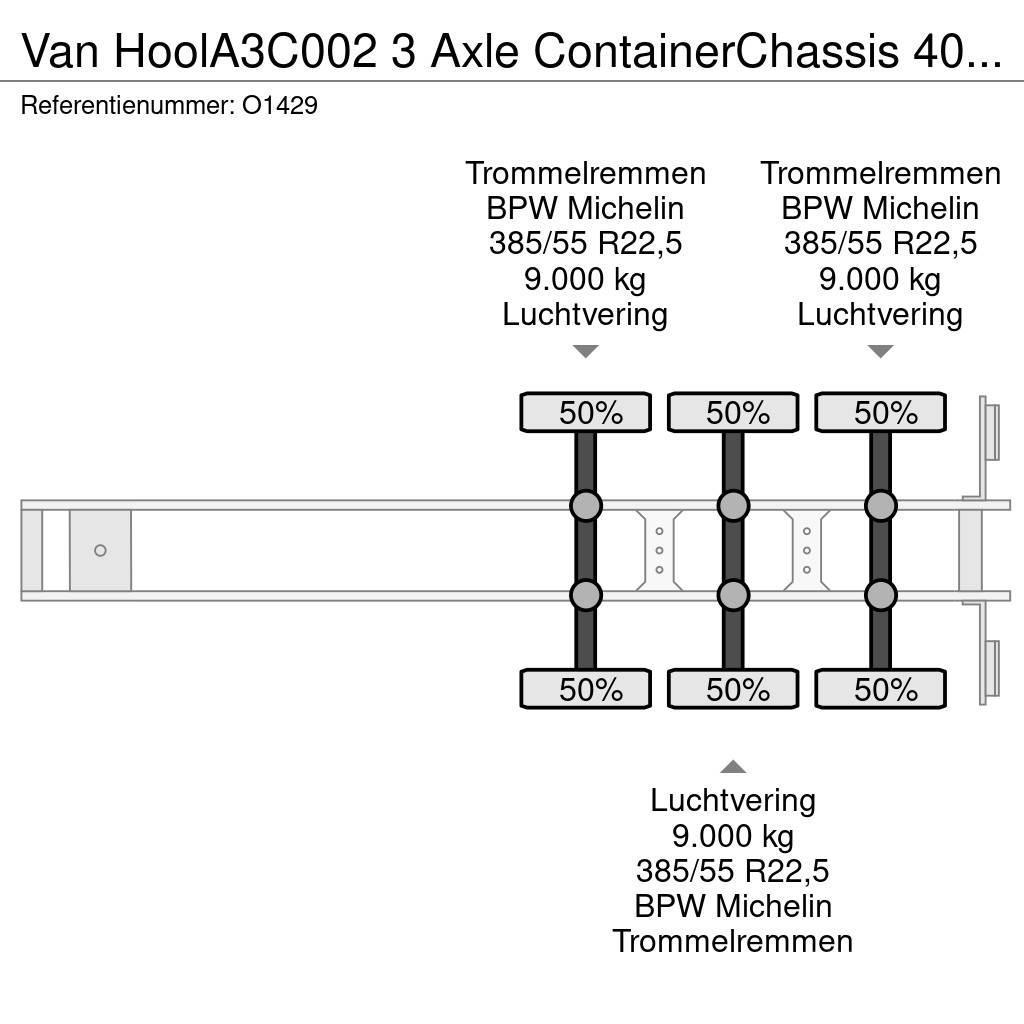 Van Hool A3C002 3 Axle ContainerChassis 40/45FT - Galvinise Naczepy do transportu kontenerów