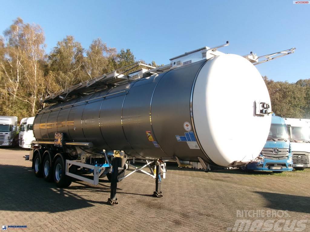 Feldbinder Chemical tank inox 37.5 m3 / 1 comp Naczepy cysterna