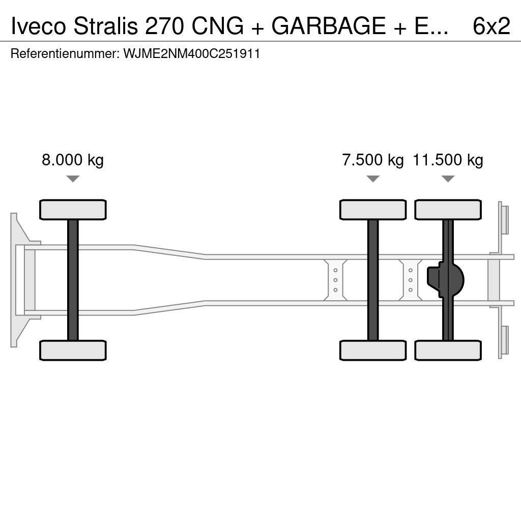 Iveco Stralis 270 CNG + GARBAGE + EURO 5 + 6X2 + RETARDE Śmieciarki