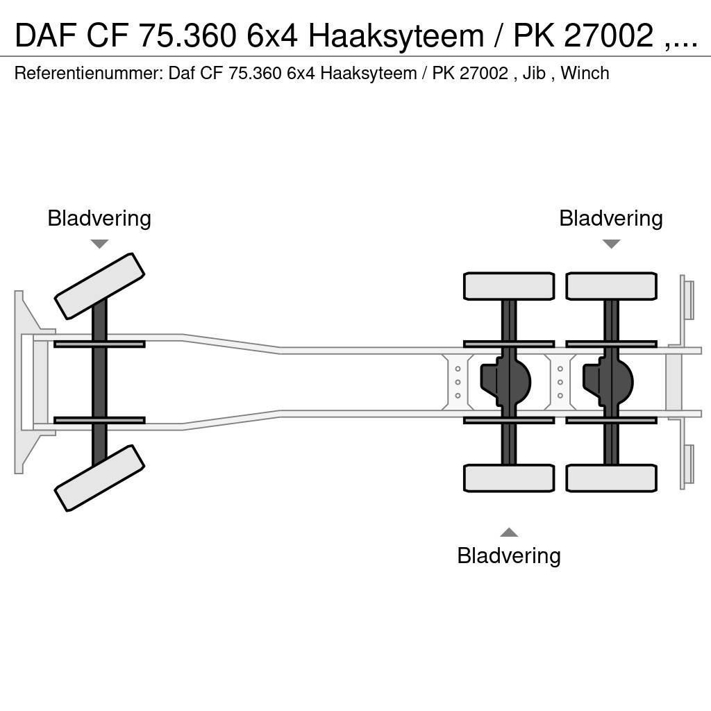 DAF CF 75.360 6x4 Haaksyteem / PK 27002 , Jib , Winch Hakowce