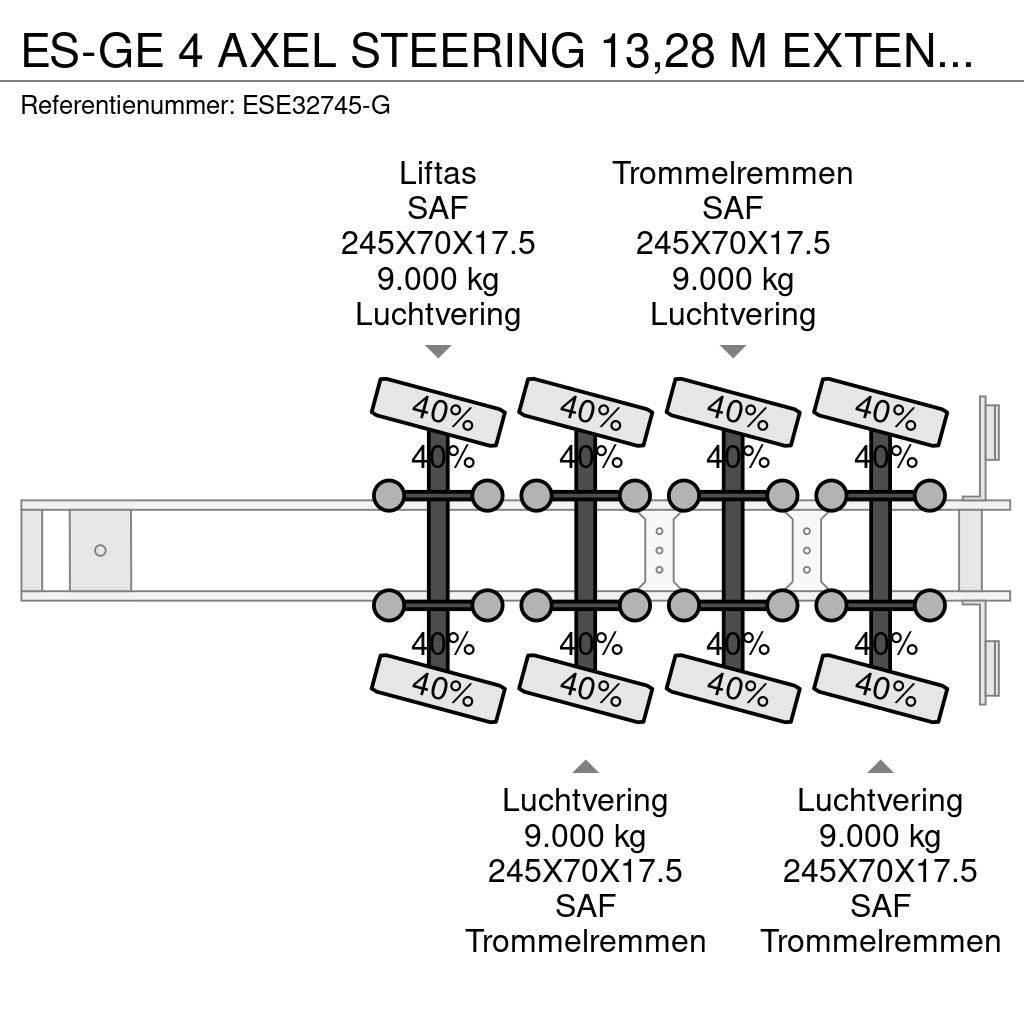 Es-ge 4 AXEL STEERING 13,28 M EXTENDABLE Naczepy niskopodłogowe