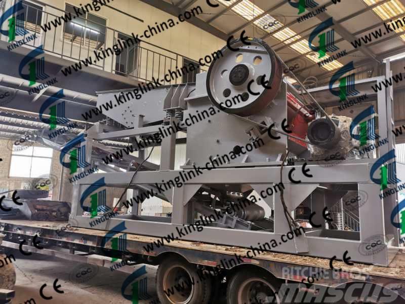 Kinglink PE600X900 Semi Mobile Quarry Jaw Crusher Plant Kruszarki mobilne