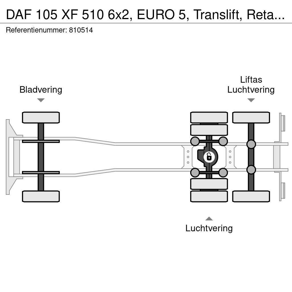 DAF 105 XF 510 6x2, EURO 5, Translift, Retarder, Manua Hakowce