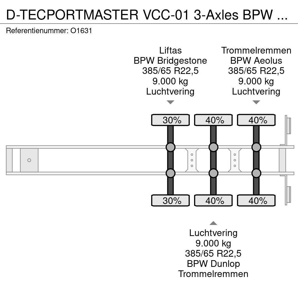 D-tec PORTMASTER VCC-01 3-Axles BPW - Drumbrakes - Lift- Naczepy do transportu kontenerów