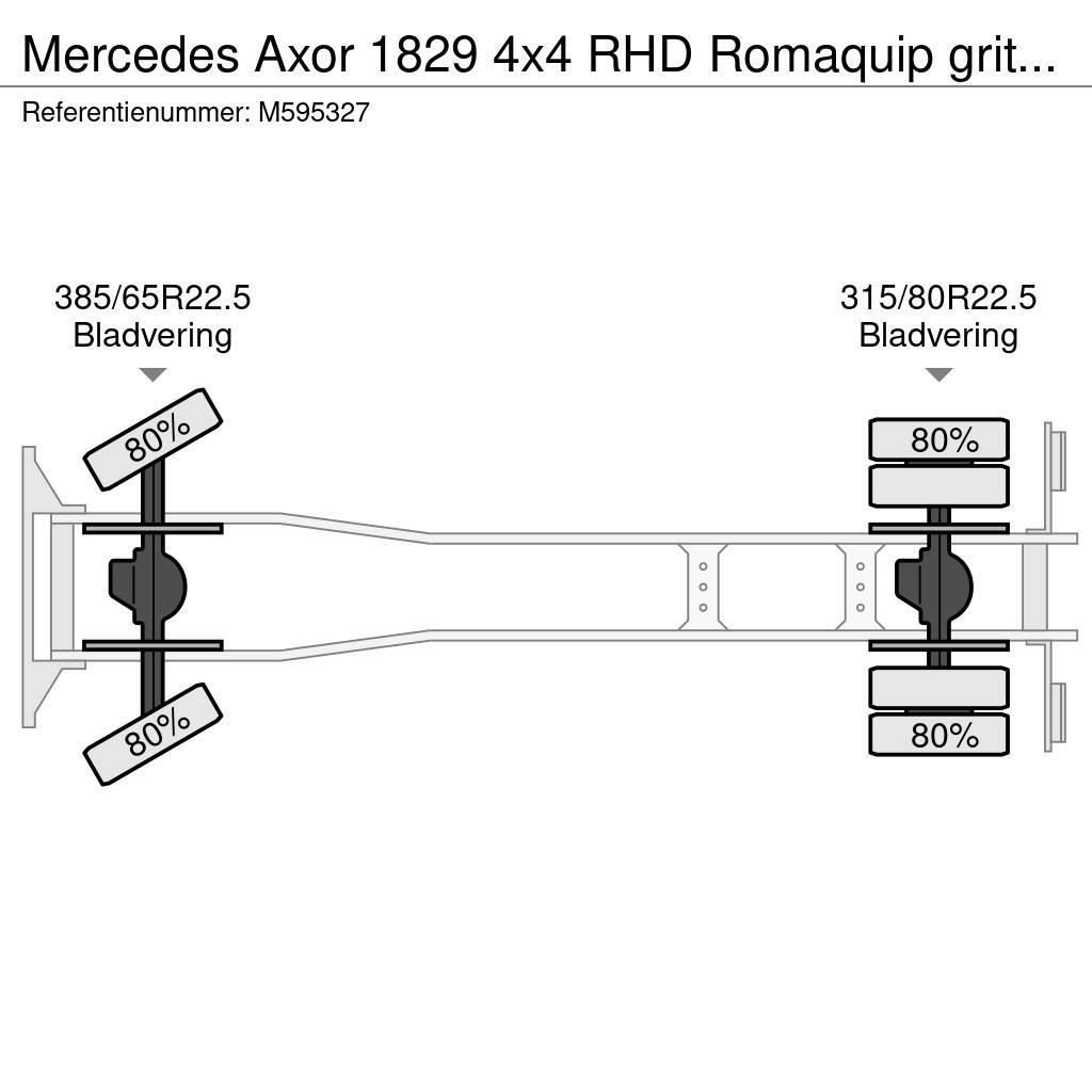 Mercedes-Benz Axor 1829 4x4 RHD Romaquip gritter / salt spreader Kombi / koparki ssące