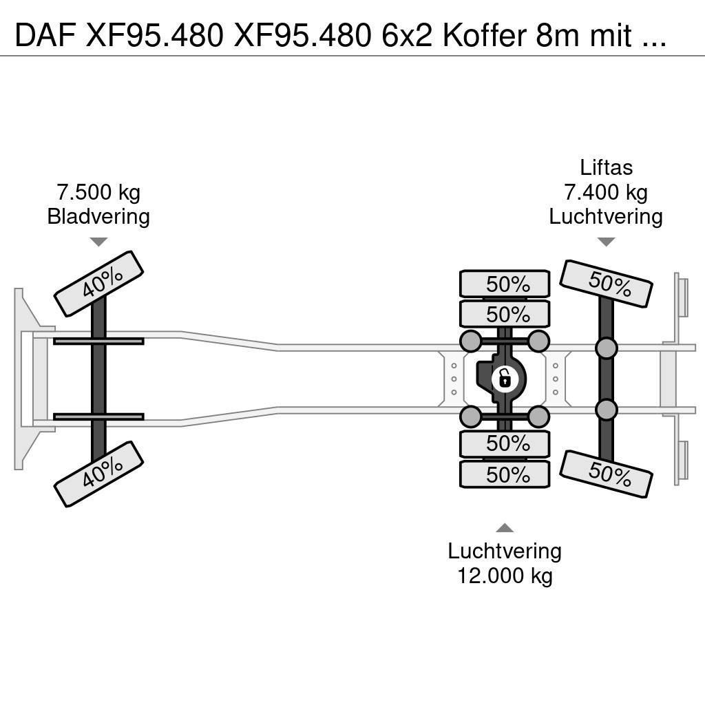 DAF XF95.480 XF95.480 6x2 Koffer 8m mit LBW Samochody ciężarowe ze skrzynią zamkniętą