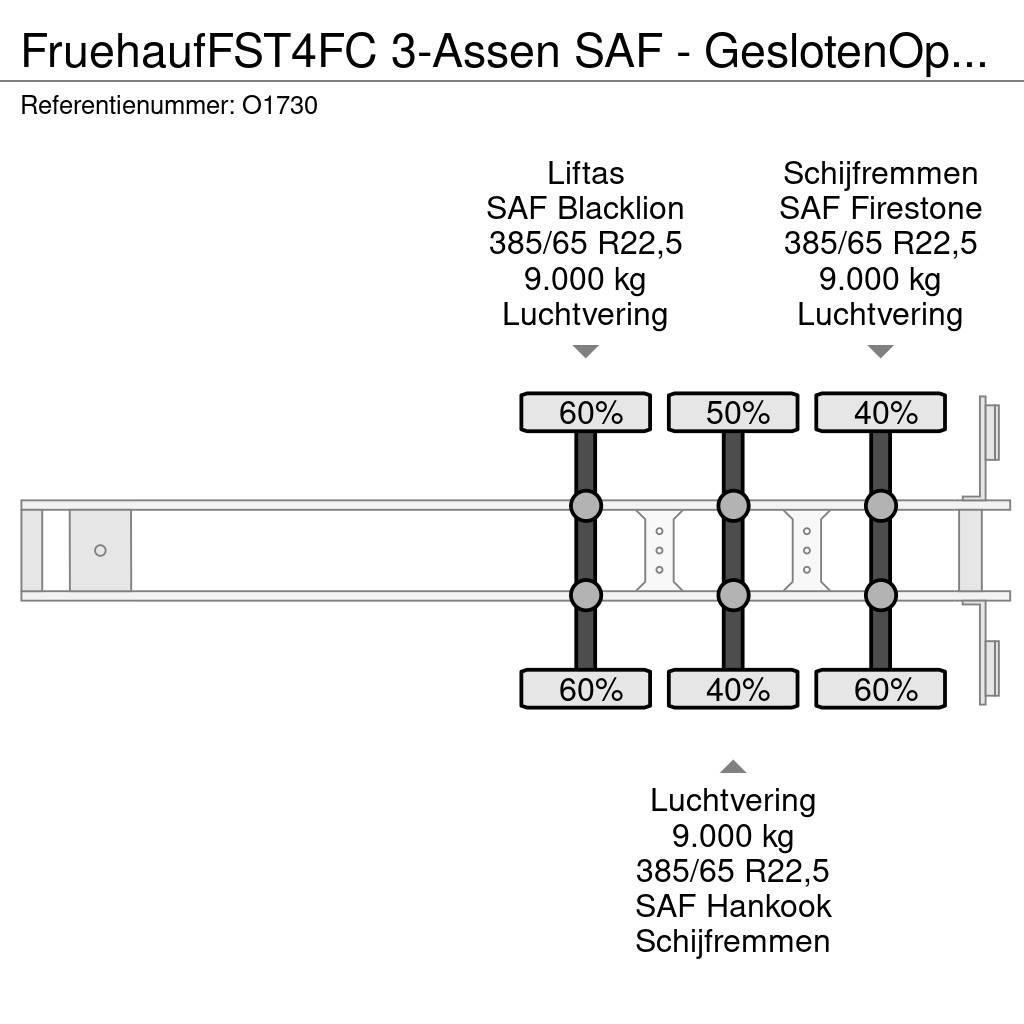 Fruehauf FST4FC 3-Assen SAF - GeslotenOpbouw + Laadklep 200 Naczepy kontenery