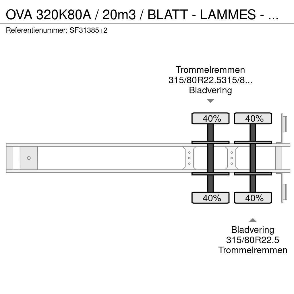 OVA 320K80A / 20m3 / BLATT - LAMMES - SPRING Naczepy wywrotki / wanny