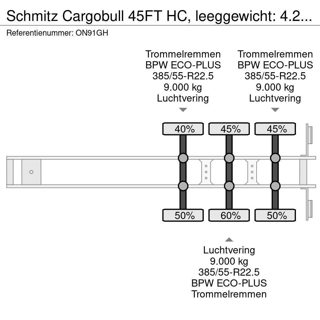 Schmitz Cargobull 45FT HC, leeggewicht: 4.240kg, BPW+trommel, NL-cha Naczepy do transportu kontenerów