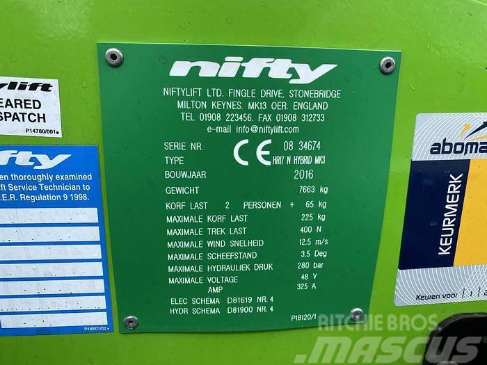 Niftylift HR17N Hybrid, hoogwerker, 17 meter Inne podnośniki
