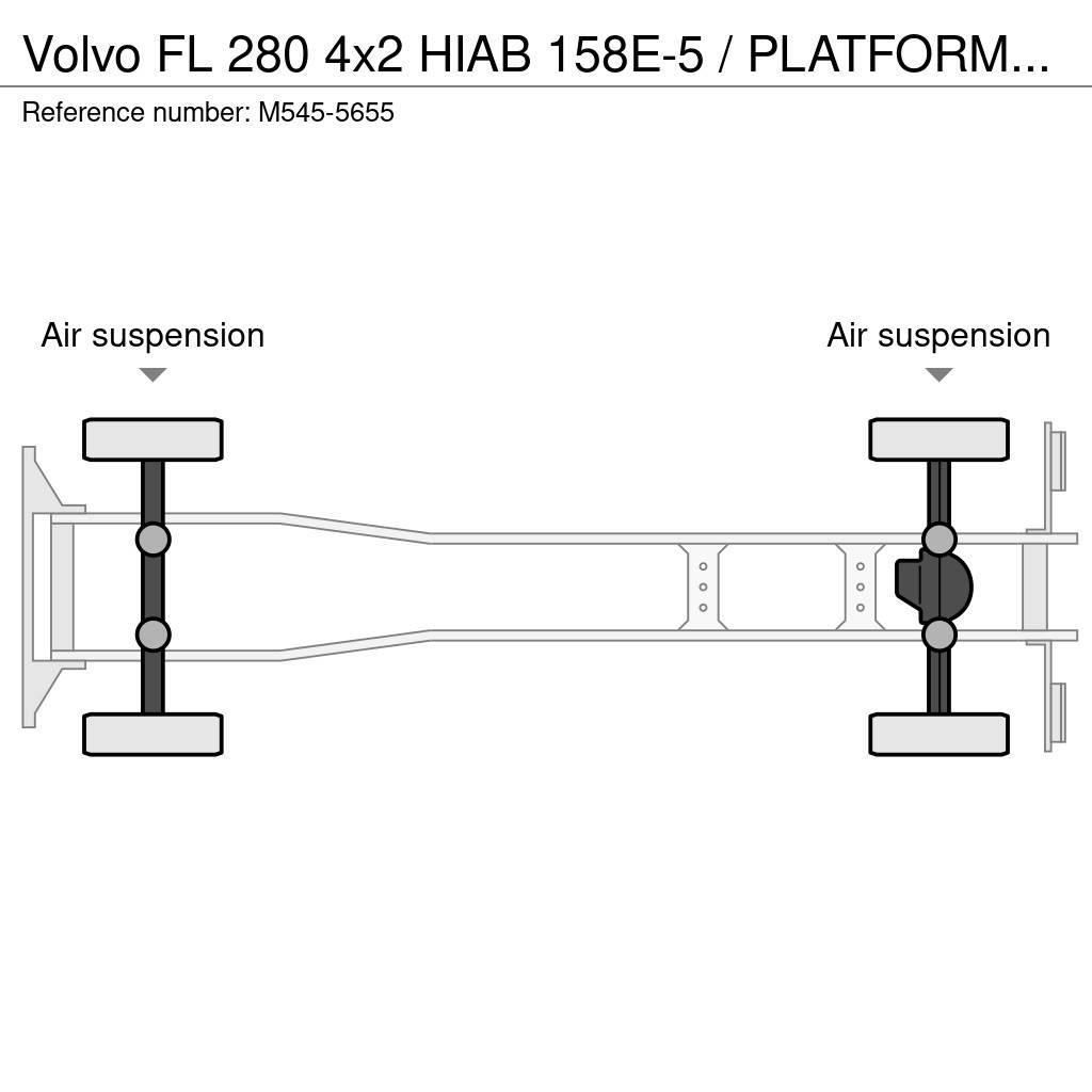 Volvo FL 280 4x2 HIAB 158E-5 / PLATFORM L=6027 mm Żurawie samochodowe