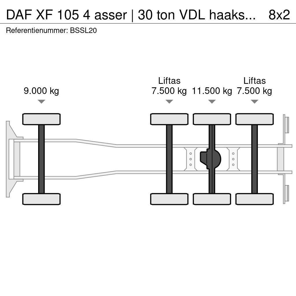 DAF XF 105 4 asser | 30 ton VDL haaksysteem | manual | Hakowce