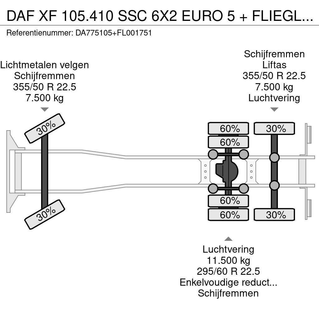 DAF XF 105.410 SSC 6X2 EURO 5 + FLIEGL 2 AXLE Chłodnie samochodowe