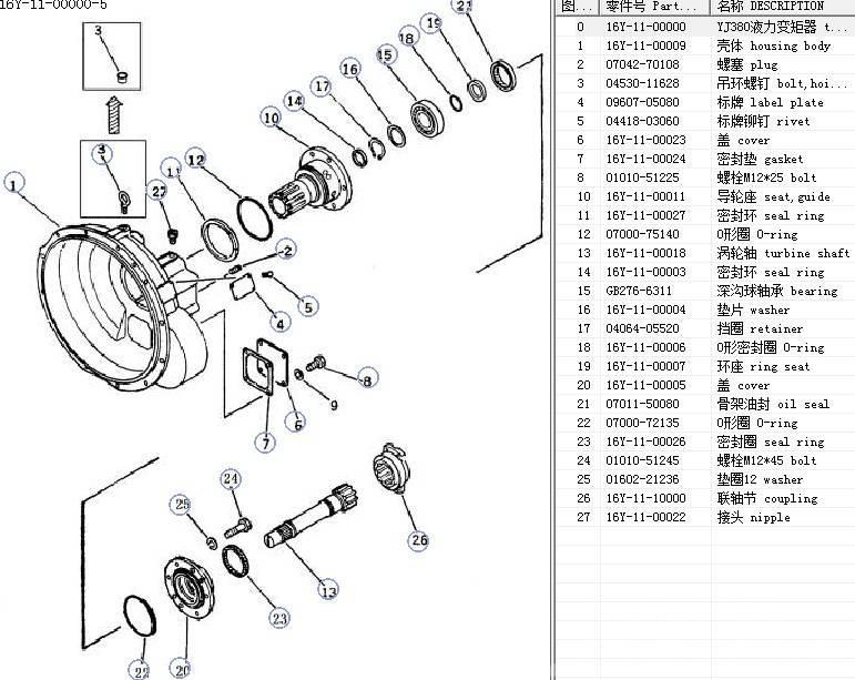 Shantui SD16 torque converter assy YJ380 16y-11-00000 Przekładnie i skrzynie biegów