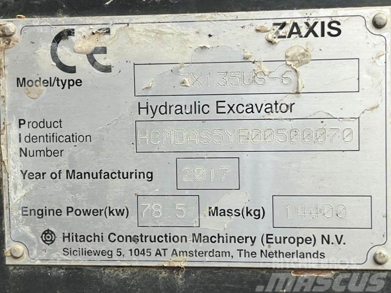 Hitachi Pelle sur chenille ZX135 US 14T Koparki gąsienicowe