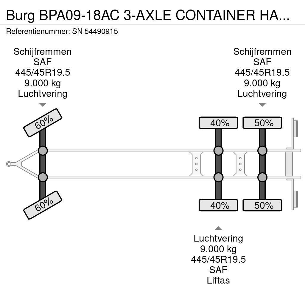 Burg BPA09-18AC 3-AXLE CONTAINER HANGER (SAF AXLES / LI Przyczepy do transportu kontenerów