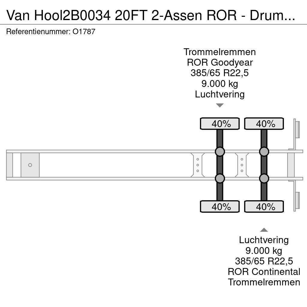 Van Hool 2B0034 20FT 2-Assen ROR - DrumBrakes - Airsuspensi Naczepy do transportu kontenerów