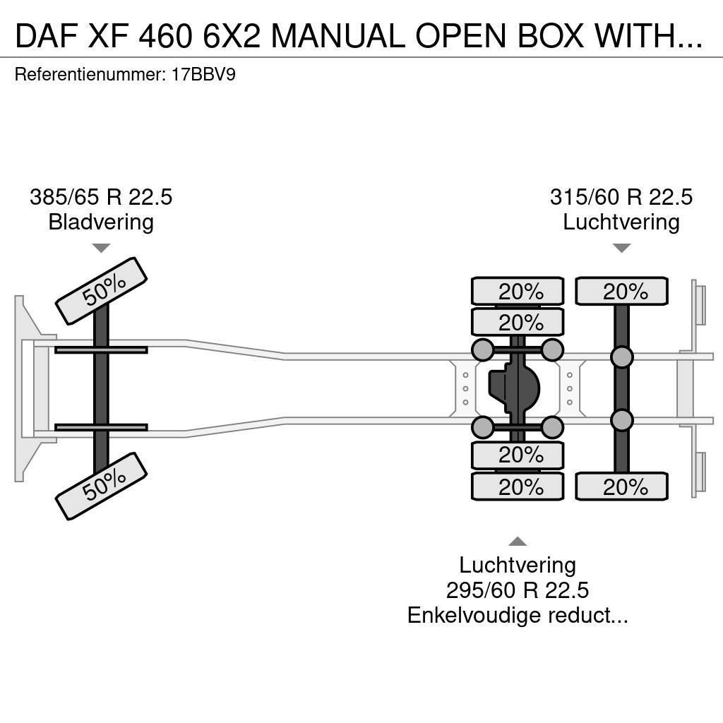 DAF XF 460 6X2 MANUAL OPEN BOX WITH PALFINGER PK 50002 Żurawie szosowo-terenowe