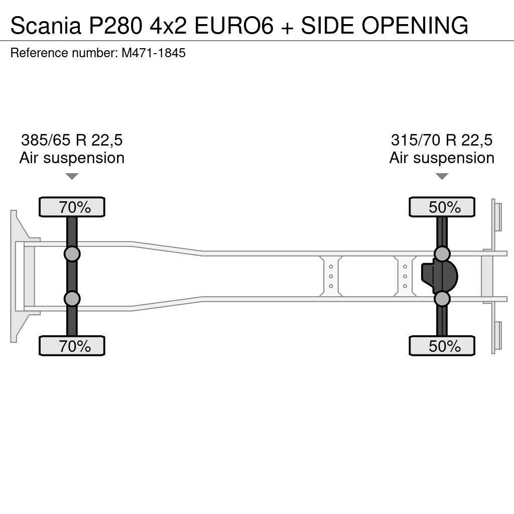 Scania P280 4x2 EURO6 + SIDE OPENING Samochody ciężarowe ze skrzynią zamkniętą