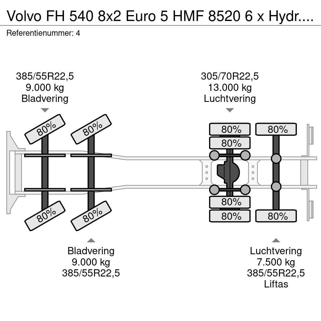 Volvo FH 540 8x2 Euro 5 HMF 8520 6 x Hydr. Jip 6 x Hydr. Żurawie szosowo-terenowe