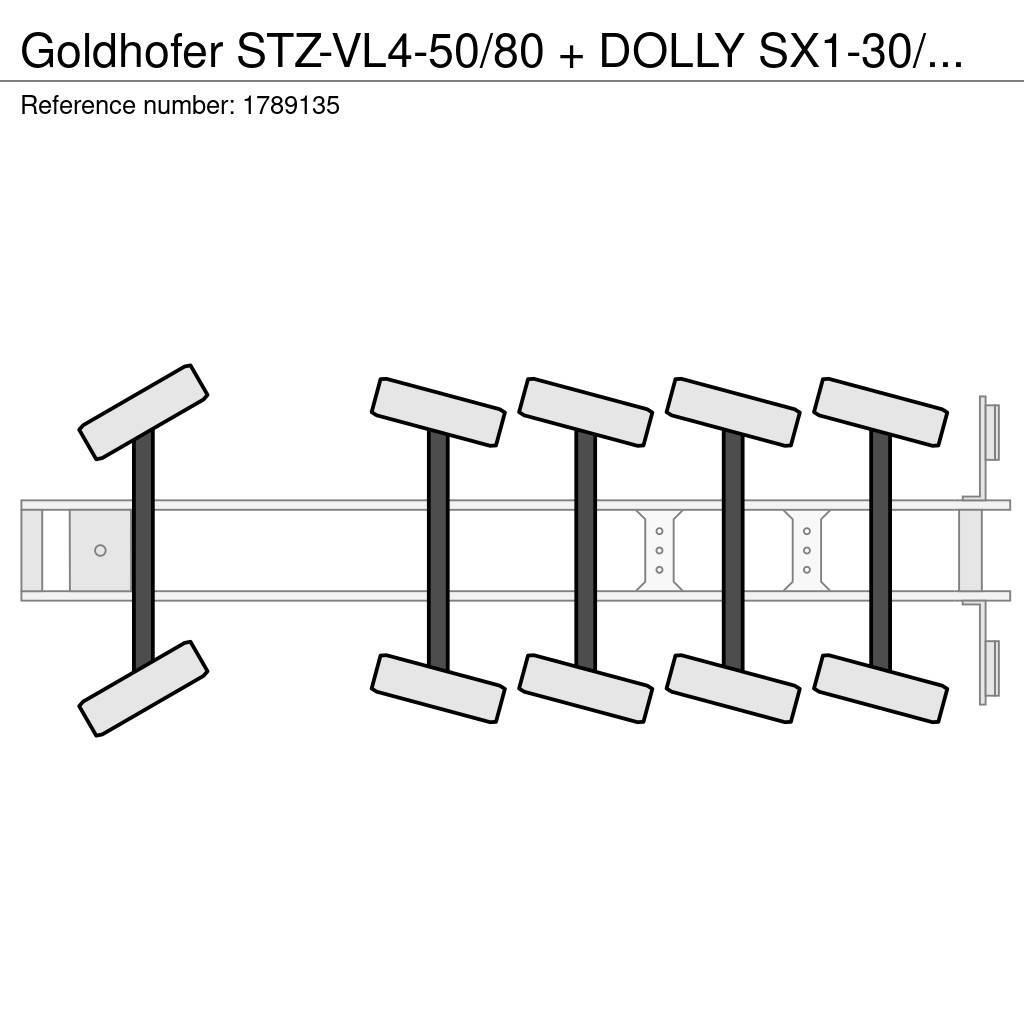 Goldhofer STZ-VL4-50/80 + DOLLY SX1-30/80 1+4 LOWLOADER/DIEP Naczepy niskopodłogowe
