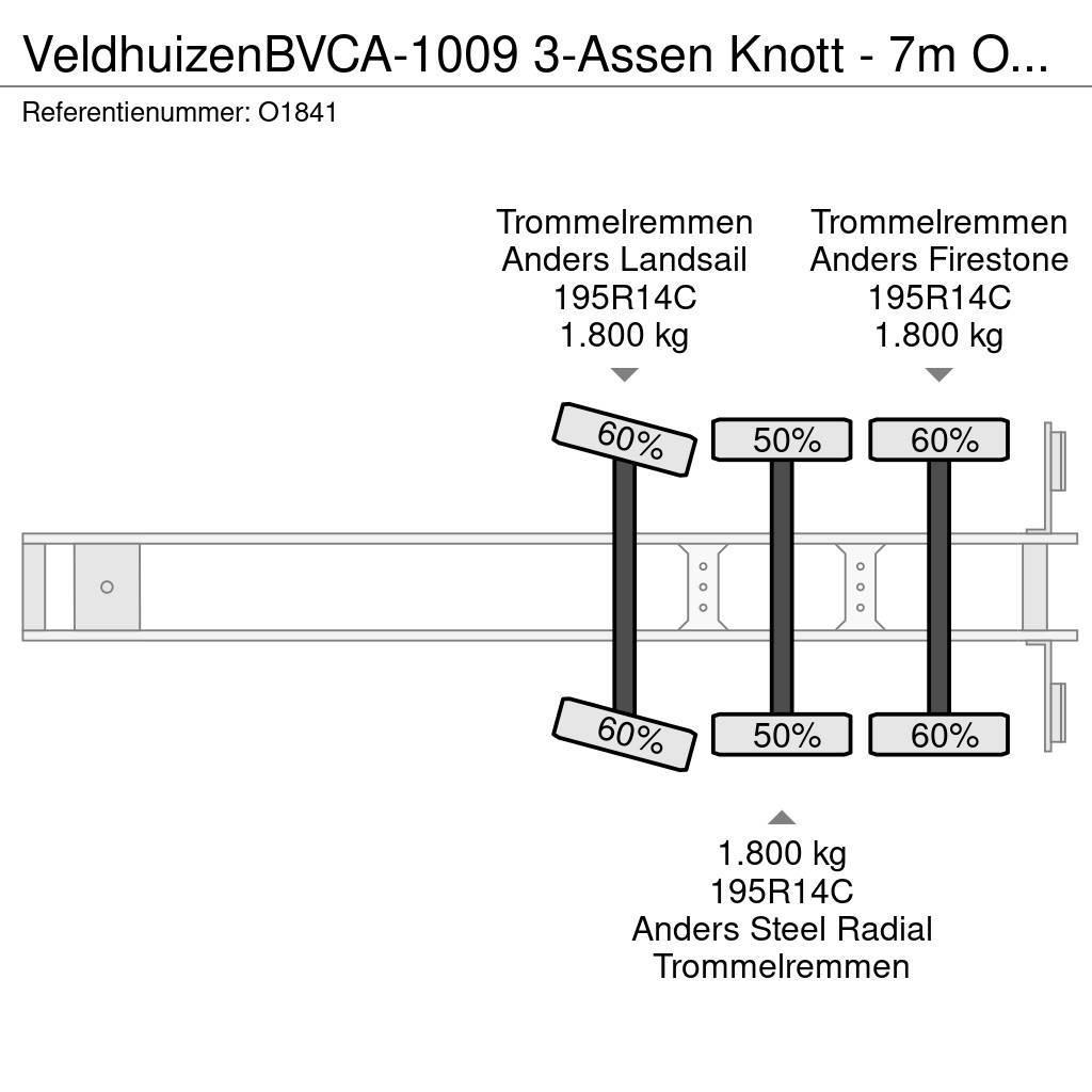 Veldhuizen BVCA-1009 3-Assen Knott - 7m Open Laadbak - Gegalv Platformy / Naczepy z otwieranymi burtami