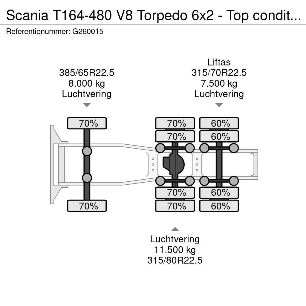 Scania T164-480 V8 Torpedo 6x2 - Top condition - Full spe Ciągniki siodłowe