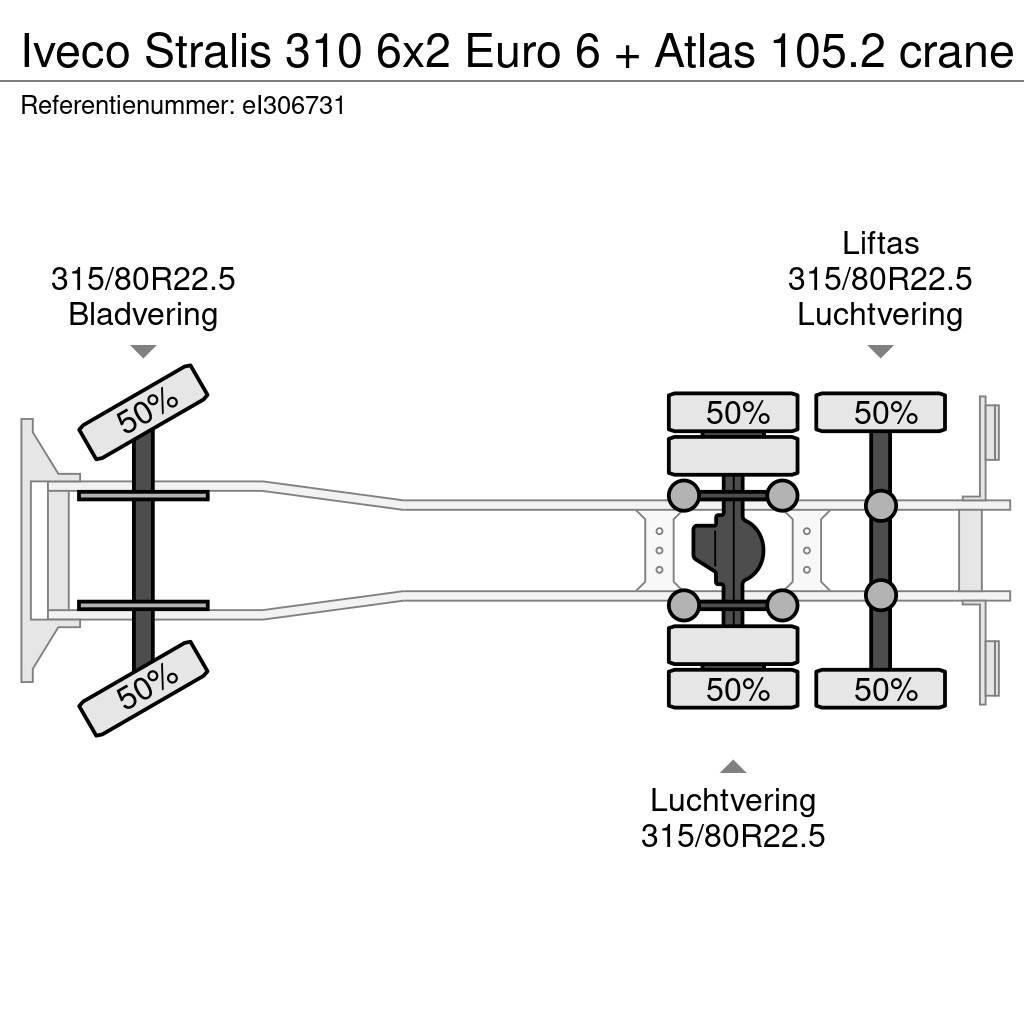 Iveco Stralis 310 6x2 Euro 6 + Atlas 105.2 crane Ciężarówki typu Platforma / Skrzynia