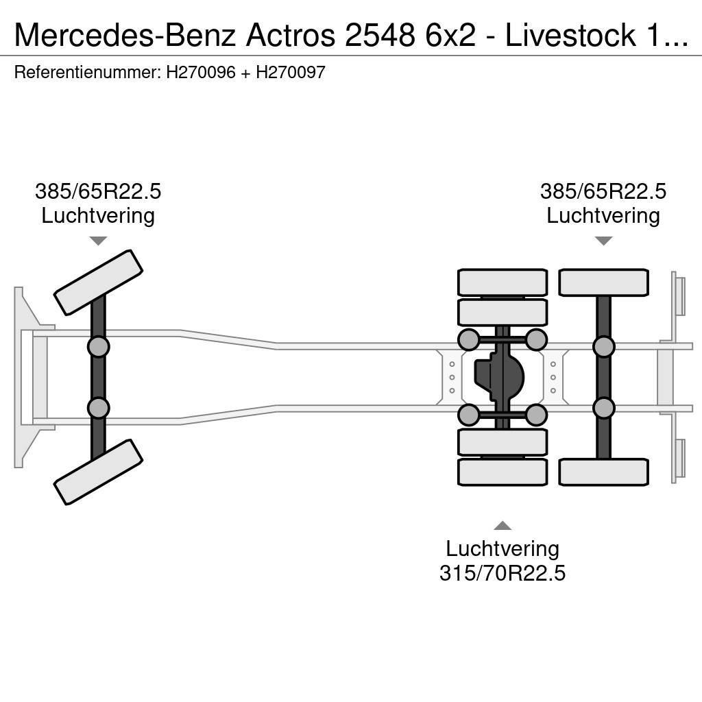 Mercedes-Benz Actros 2548 6x2 - Livestock 1 deck - Truck + Trail Pojazdy do transportu zwierząt