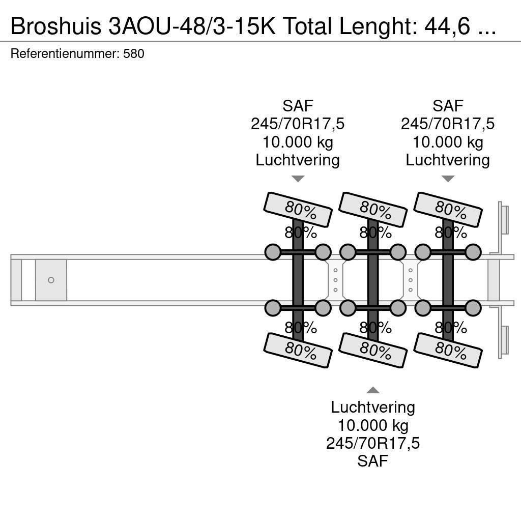 Broshuis 3AOU-48/3-15K Total Lenght: 44,6 Meter Wing Carrie Platformy / Naczepy z otwieranymi burtami