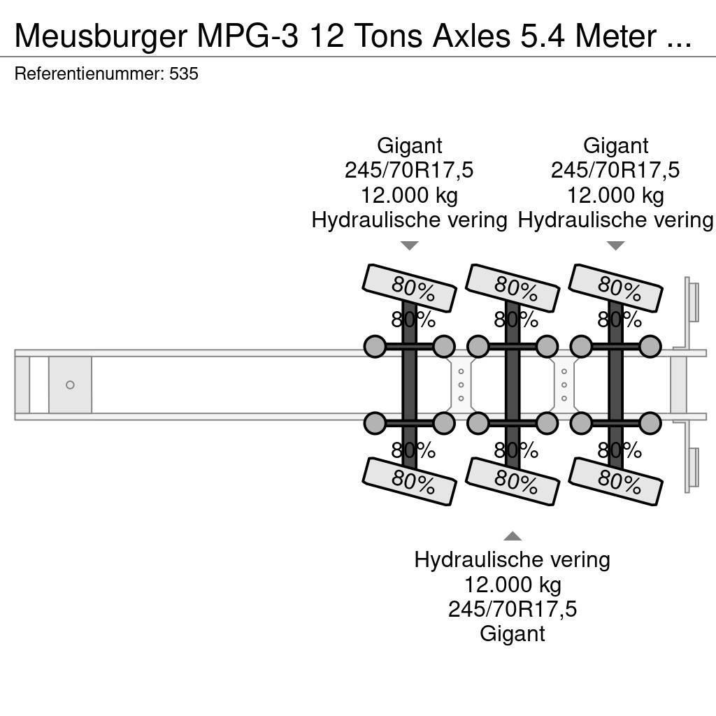 Meusburger MPG-3 12 Tons Axles 5.4 Meter extand. 4 Meter Exte Naczepy firanki