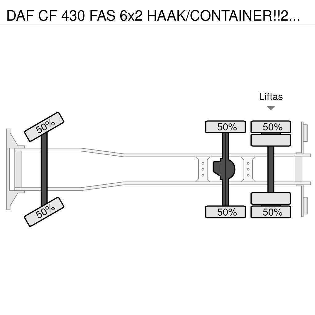 DAF CF 430 FAS 6x2 HAAK/CONTAINER!!2019!!82dkm!! Hakowce